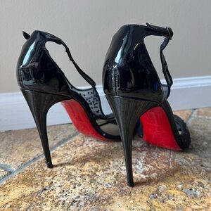 Christian Louboutin Black and Red Patent Heels